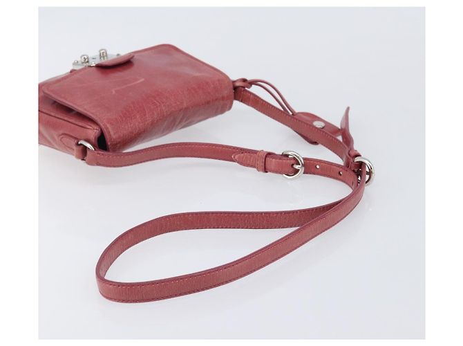 Borsa a tracolla Miu Miu Vitellolux Pink Silver Auth 203688A Argento Rosa - vista 7