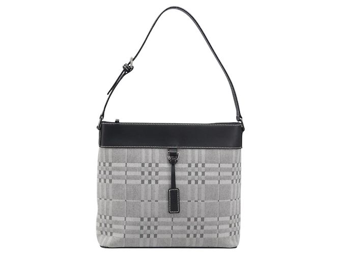Borsa a tracolla BURBERRY Canvas Gray Silver Auth 203686A Marrone Argento - vista 13