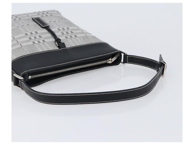 Borsa a tracolla BURBERRY Canvas Gray Silver Auth 203686A Marrone Argento - vista 7