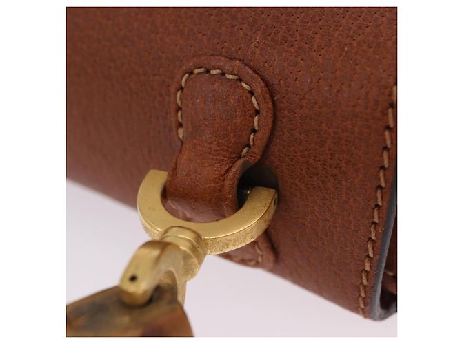 Borsa a mano GUCCI Bamboo in pelle marrone e oro 000 46 0188 Auth 204148V D'oro - vista 19