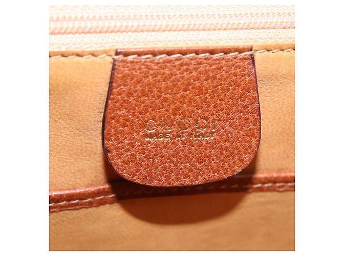 Borsa a mano GUCCI Bamboo in pelle marrone e oro 000 46 0188 Auth 204148V D'oro - vista 26