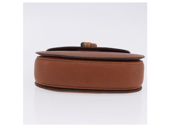 Borsa a mano GUCCI Bamboo in pelle marrone e oro 000 46 0188 Auth 204148V D'oro - vista 6