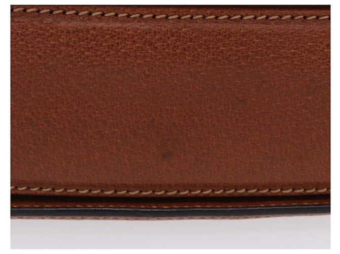 Borsa a mano GUCCI Bamboo in pelle marrone e oro 000 46 0188 Auth 204148V D'oro - vista 7