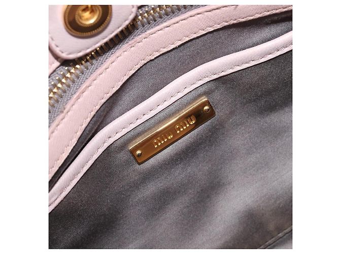 Borsa Miu Miu in pelle rosa e oro autentica 204447 D'oro - vista 21