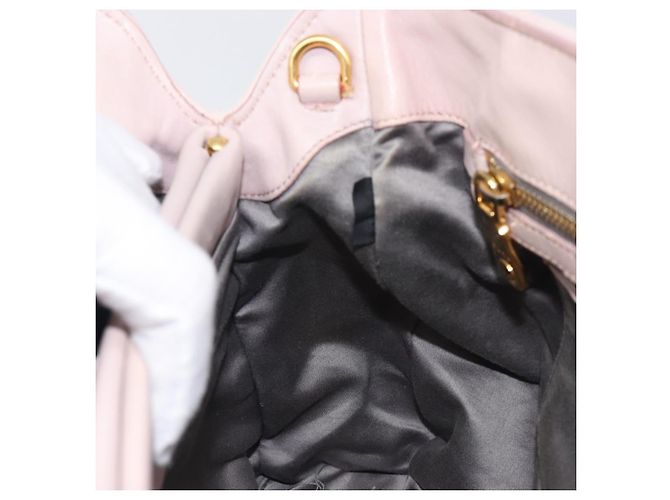 Borsa Miu Miu in pelle rosa e oro autentica 204447 D'oro - vista 23