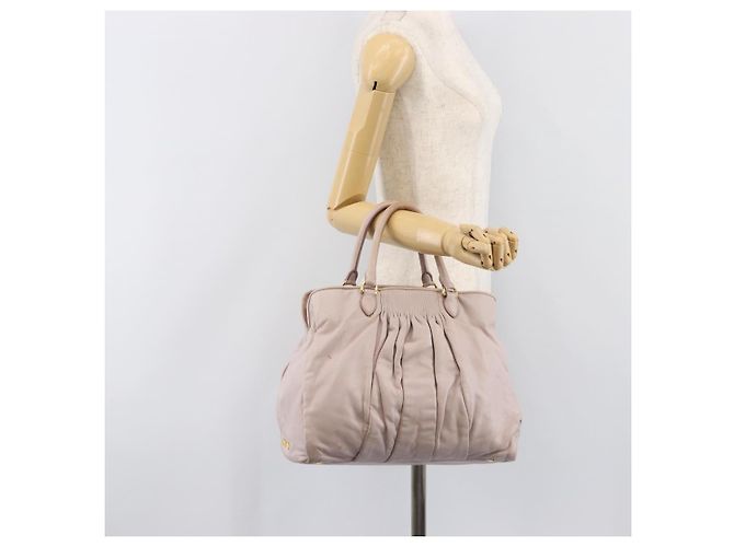Borsa Miu Miu in pelle rosa e oro autentica 204447 D'oro - vista 29
