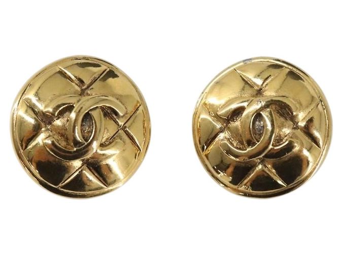 Orecchini CHANEL Matelasse metallo Gold CC Auth BA15827 D'oro - vista 13