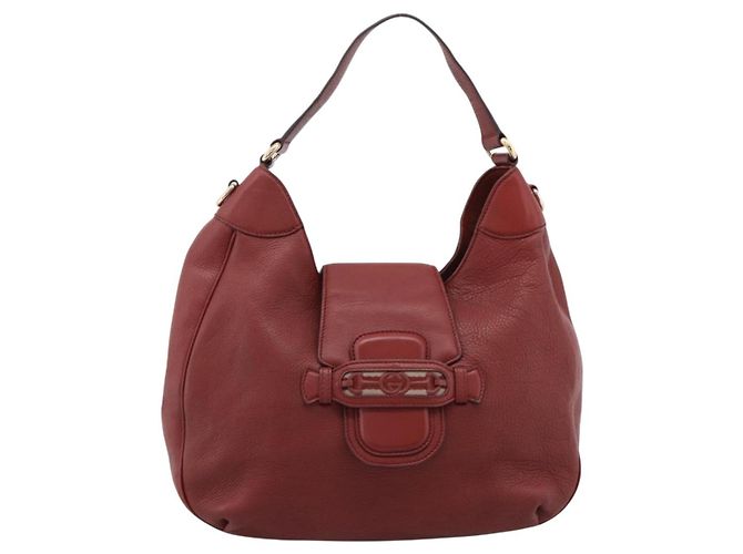 GUCCI Schultertasche Leder 2way Rot Gold 296851 Auth 204829A Golden - Ansicht 13