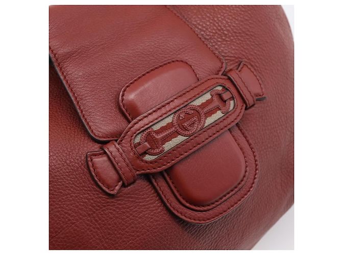 GUCCI Schultertasche Leder 2way Rot Gold 296851 Auth 204829A Golden - Ansicht 17
