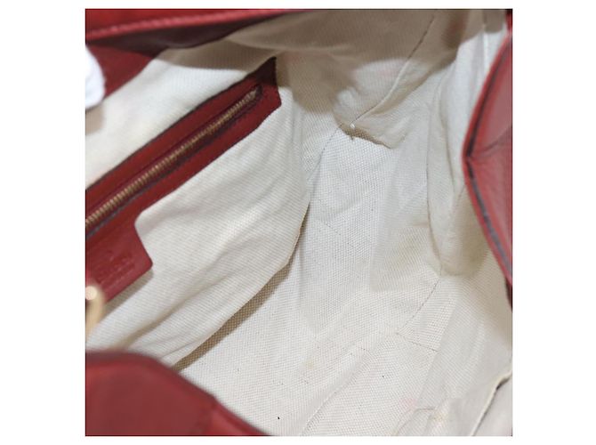 GUCCI Schultertasche Leder 2way Rot Gold 296851 Auth 204829A Golden - Ansicht 19