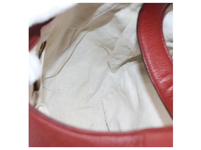 GUCCI Schultertasche Leder 2way Rot Gold 296851 Auth 204829A Golden - Ansicht 20