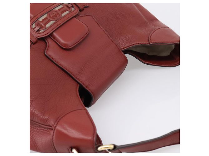 GUCCI Schultertasche Leder 2way Rot Gold 296851 Auth 204829A Golden - Ansicht 6