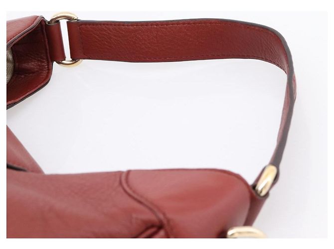 GUCCI Schultertasche Leder 2way Rot Gold 296851 Auth 204829A Golden - Ansicht 8