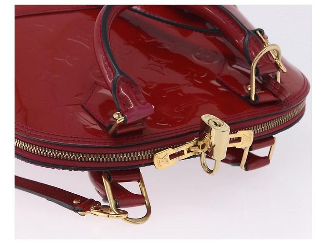 Borsa LOUIS VUITTON Monogram Vernis Alma BB 2way Red Slys M90174 Auth BA15815A Rosso - vista 14