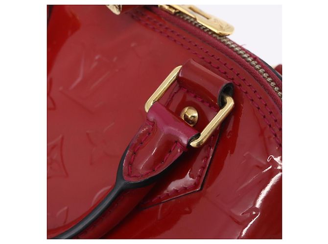 Borsa LOUIS VUITTON Monogram Vernis Alma BB 2way Red Slys M90174 Auth BA15815A Rosso - vista 16