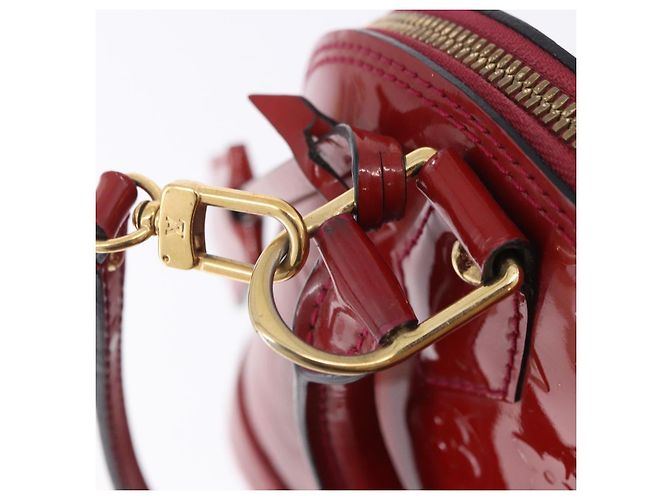 Borsa LOUIS VUITTON Monogram Vernis Alma BB 2way Red Slys M90174 Auth BA15815A Rosso - vista 17