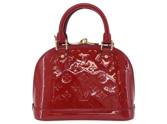 Borsa LOUIS VUITTON Monogram Vernis Alma BB 2way Red Slys M90174 Auth BA15815A Rosso - vista 2