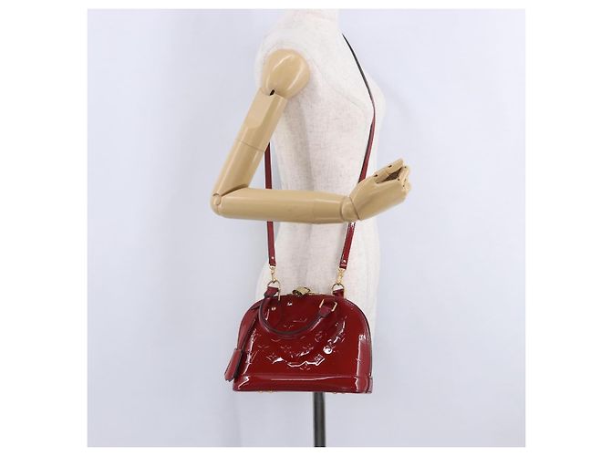 Borsa LOUIS VUITTON Monogram Vernis Alma BB 2way Red Slys M90174 Auth BA15815A Rosso - vista 32