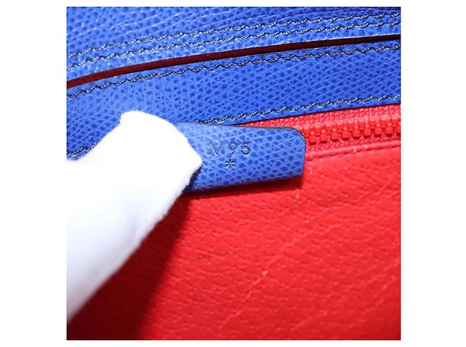 Céline Borsa a mano CELINE in pelle blu e oro Auth 204415A D'oro - vista 11
