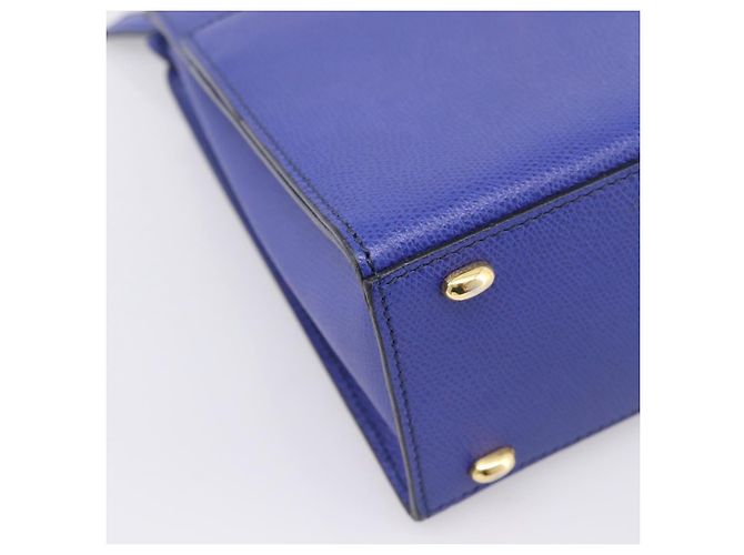 Céline Borsa a mano CELINE in pelle blu e oro Auth 204415A D'oro - vista 15