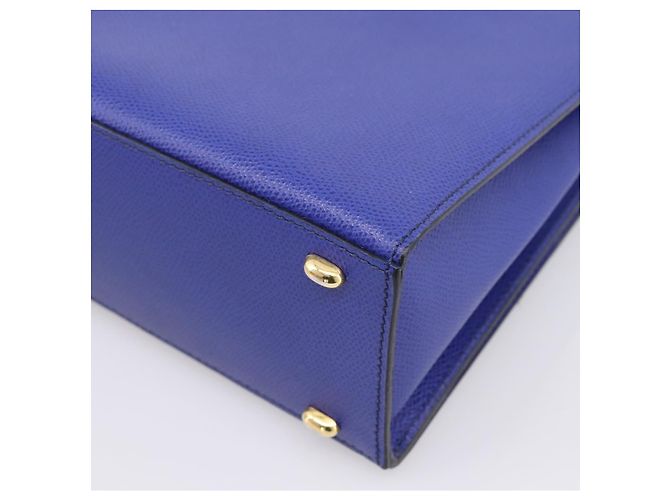 Céline Borsa a mano CELINE in pelle blu e oro Auth 204415A D'oro - vista 16