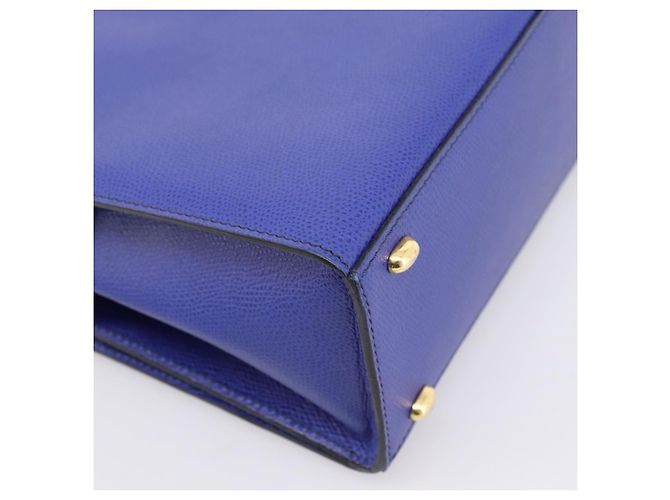 Céline Borsa a mano CELINE in pelle blu e oro Auth 204415A D'oro - vista 17