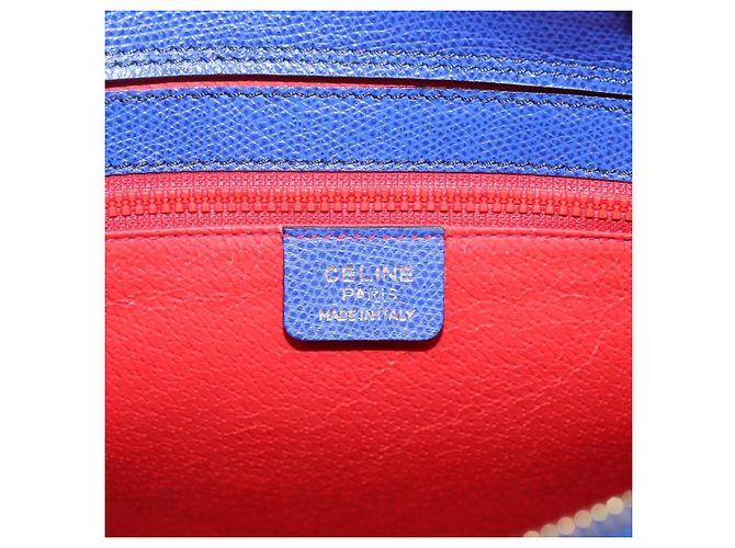 Céline Borsa a mano CELINE in pelle blu e oro Auth 204415A D'oro - vista 19