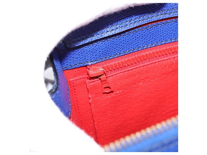 Céline Borsa a mano CELINE in pelle blu e oro Auth 204415A D'oro - vista 22