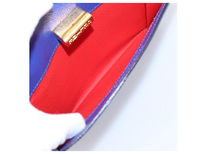 Céline Borsa a mano CELINE in pelle blu e oro Auth 204415A D'oro - vista 24