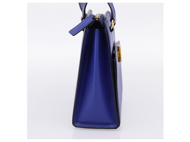 Céline Borsa a mano CELINE in pelle blu e oro Auth 204415A D'oro - vista 3