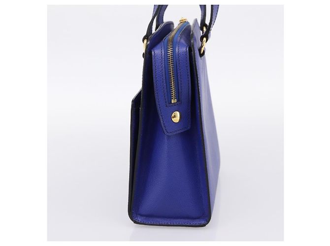Céline Borsa a mano CELINE in pelle blu e oro Auth 204415A D'oro - vista 4
