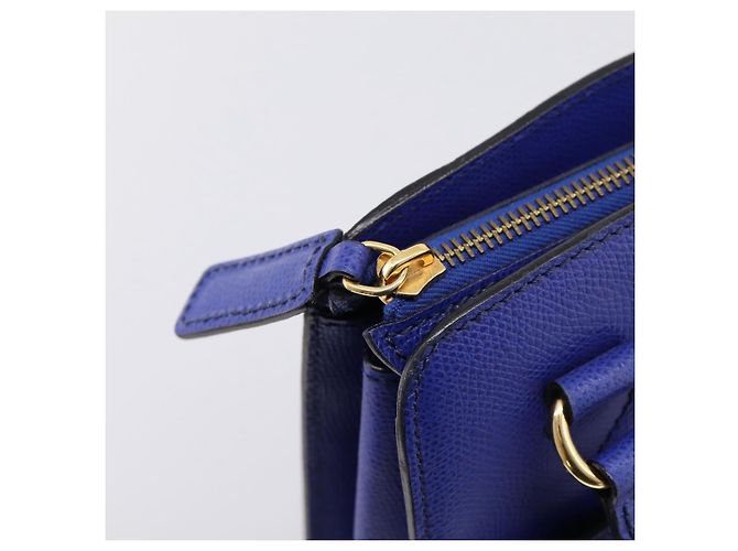 Céline Borsa a mano CELINE in pelle blu e oro Auth 204415A D'oro - vista 9