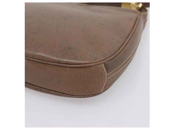 Borsa a tracolla GUCCI Web Sherry Line in pelle marrone scuro e oro autentica 204421 D'oro - vista 15