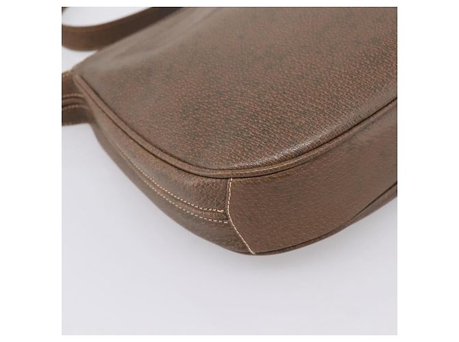 Borsa a tracolla GUCCI Web Sherry Line in pelle marrone scuro e oro autentica 204421 D'oro - vista 16