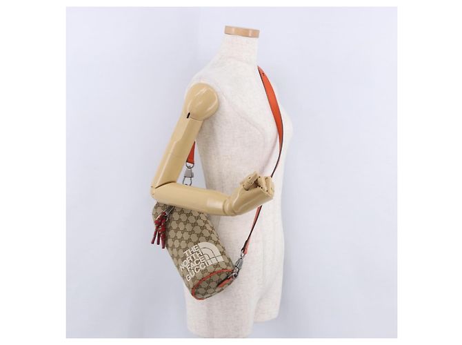 Borsa GUCCI GG Canvas THE NORTH FACE Collaboration Beige 679760 Auth 200541V - vista 27