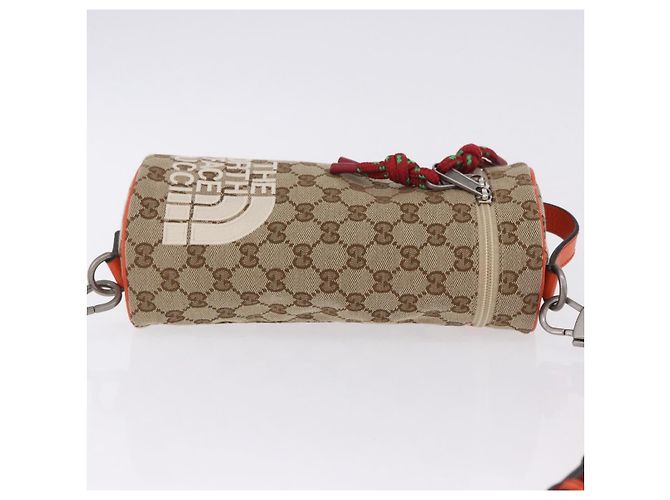 Borsa GUCCI GG Canvas THE NORTH FACE Collaboration Beige 679760 Auth 200541V - vista 3