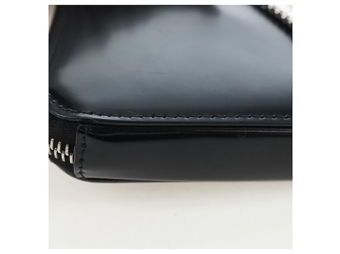 PRADA Schultertasche mit Kette aus Leder Schwarz Silber Auth 200384V - Ansicht 18