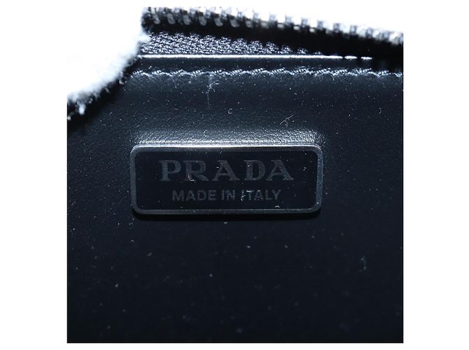 PRADA Schultertasche mit Kette aus Leder Schwarz Silber Auth 200384V - Ansicht 20