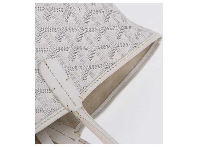 GOYARD Herringbone Saint Louis PM Tote Bag PVC Leder Weiß Auth 204570 - Ansicht 16