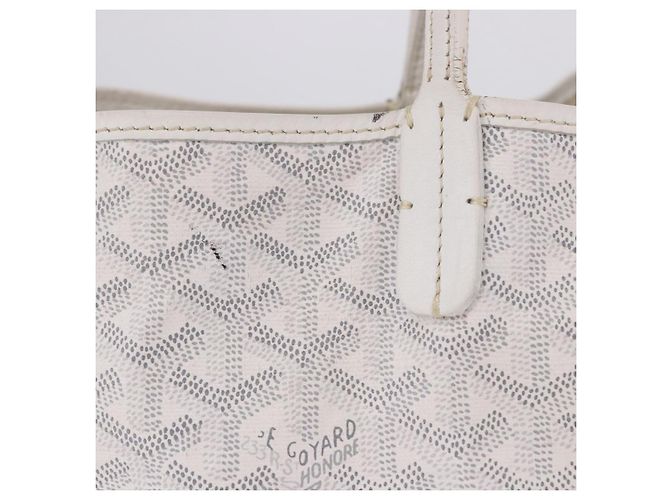 GOYARD Herringbone Saint Louis PM Tote Bag PVC Leder Weiß Auth 204570 - Ansicht 2