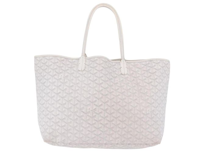 GOYARD Herringbone Saint Louis PM Tote Bag PVC Leder Weiß Auth 204570 - Ansicht 3