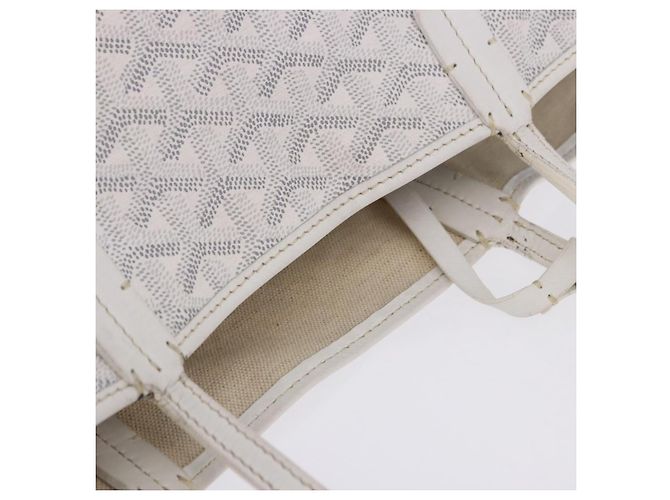 GOYARD Herringbone Saint Louis PM Tote Bag PVC Leder Weiß Auth 204570 - Ansicht 7