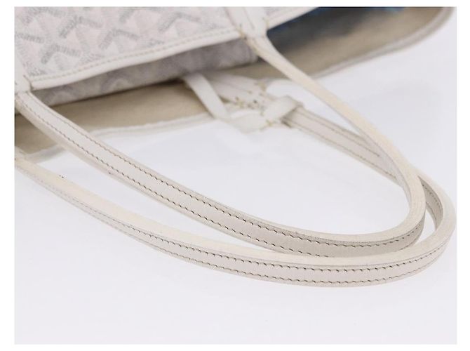 GOYARD Herringbone Saint Louis PM Tote Bag PVC Leder Weiß Auth 204570 - Ansicht 8