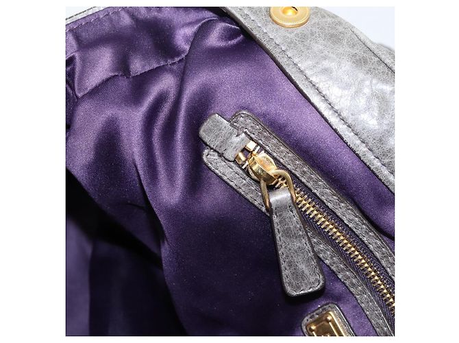 Borsa Miu Miu Vitellolux in pelle 2way Grigio Oro Auth 204126V Marrone D'oro - vista 23