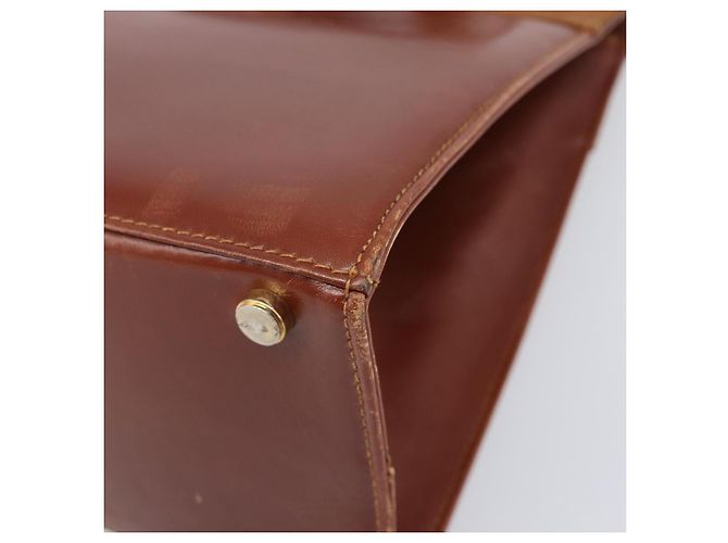 Borsa Salvatore Ferragamo Vala in pelle marrone e oro autentica 205097 D'oro - vista 15