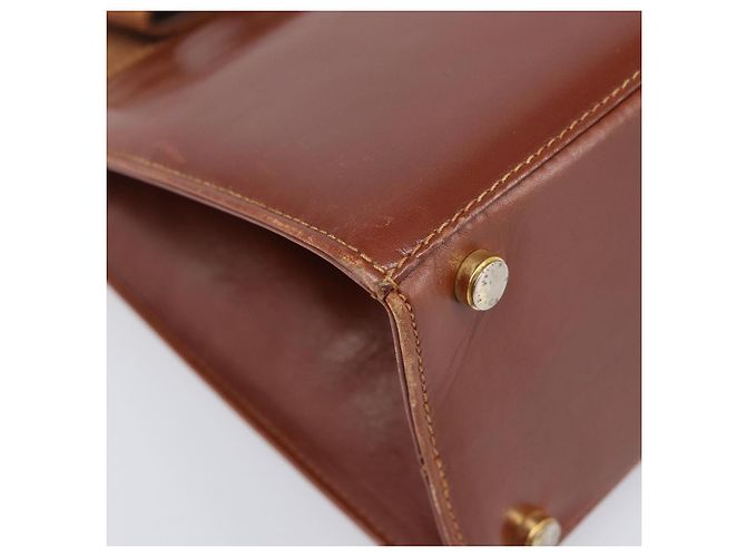 Borsa Salvatore Ferragamo Vala in pelle marrone e oro autentica 205097 D'oro - vista 16