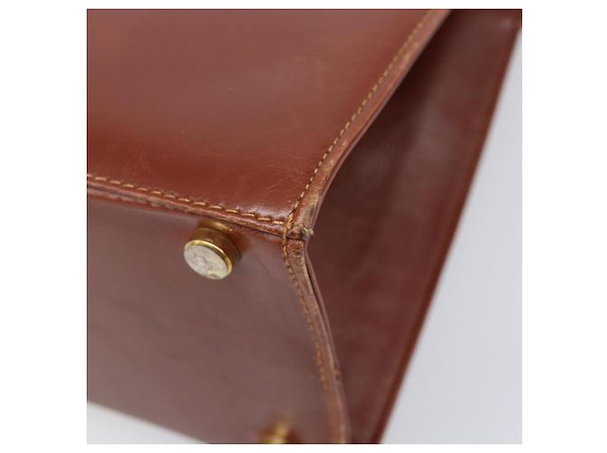 Borsa Salvatore Ferragamo Vala in pelle marrone e oro autentica 205097 D'oro - vista 17