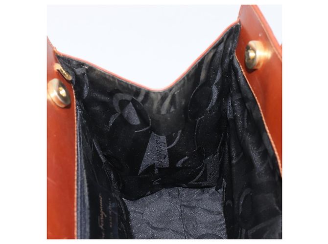 Borsa Salvatore Ferragamo Vala in pelle marrone e oro autentica 205097 D'oro - vista 19