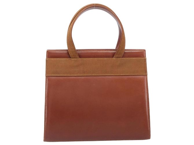 Borsa Salvatore Ferragamo Vala in pelle marrone e oro autentica 205097 D'oro - vista 2