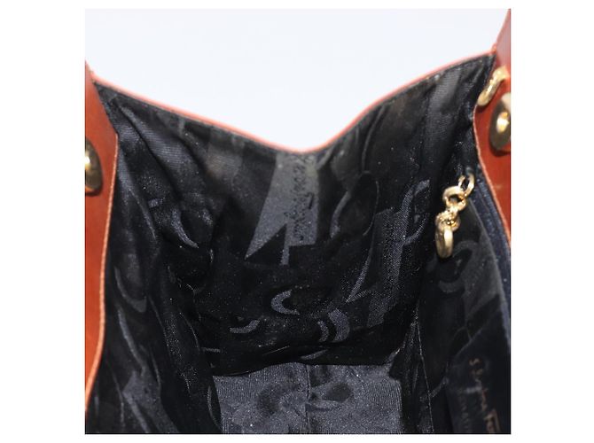 Borsa Salvatore Ferragamo Vala in pelle marrone e oro autentica 205097 D'oro - vista 20